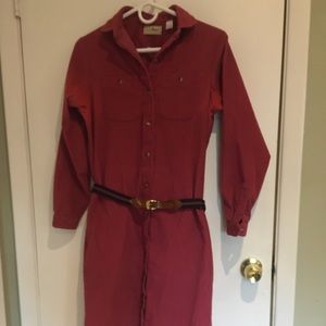 Vintage Llbean corduroy shirt dress